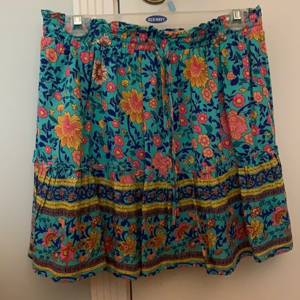 Cute aqua floral skirt